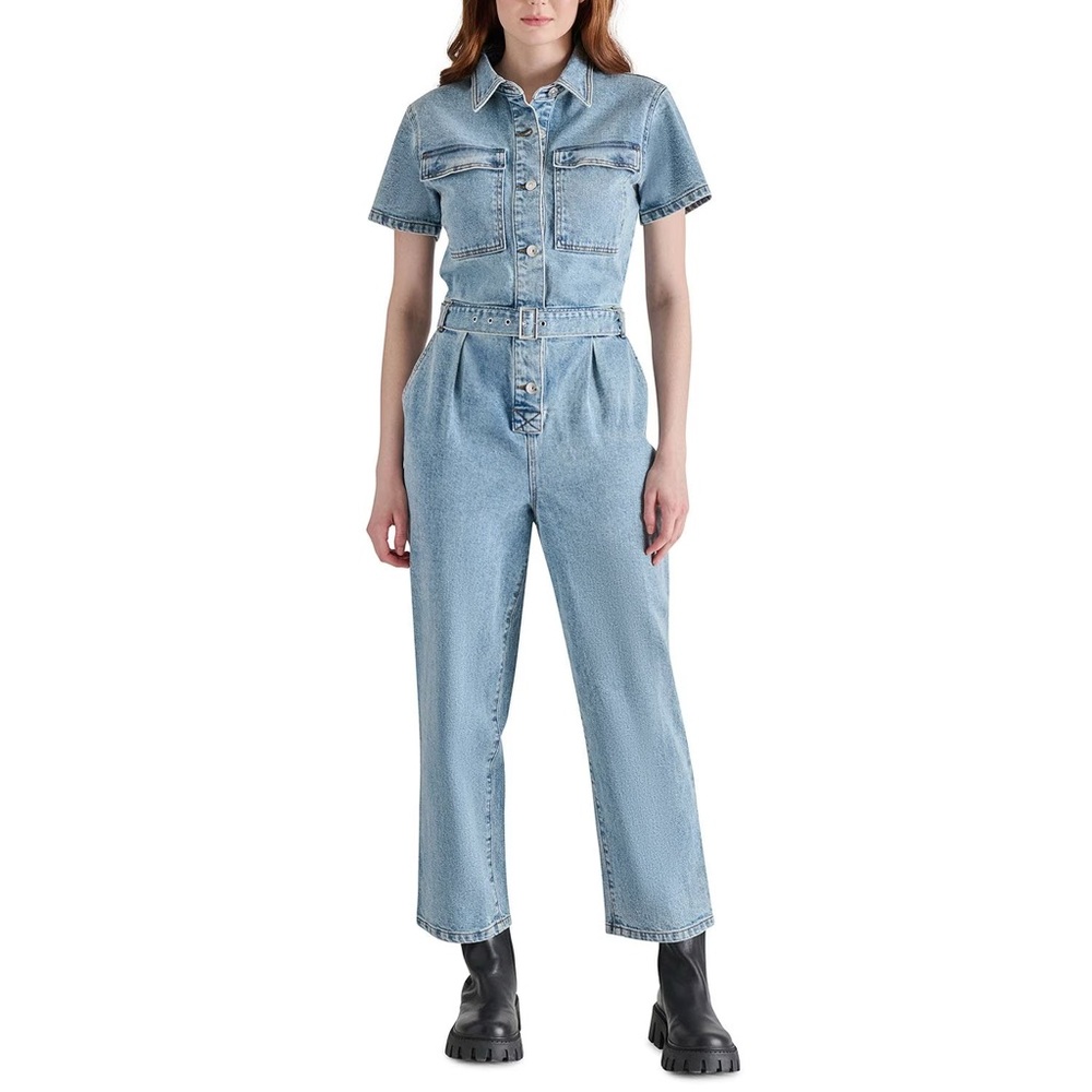 Steve Madden Light Blue Denim Overalls